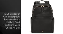 TUMI Voyageur Raina Backpack: Premium Black Leathe