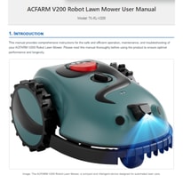 ACFARM V200 Robot Lawn Mower Perimeter Wire Free User Manual