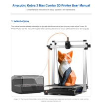 ANYCUBIC Kobra 3 Max Combo 3D Printer User Manual