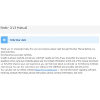 Creality Ender-3 V3 3D Printer User Manual