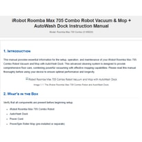 iRobot Roomba Max 705 Combo Robot Vacuum Instruction Manual