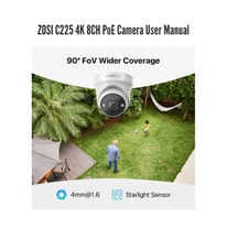 ZOSI C225 4K 8CH PoE Camera User Manual