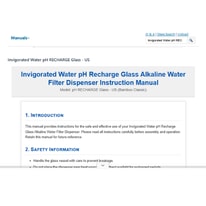 Invigorated Water pH Restore - User Manual Guide