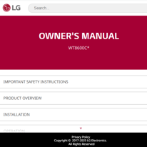 LG WT8600CB owner&rsquo;s manual