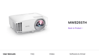 BenQ MW826STH - User Manual & Guidance