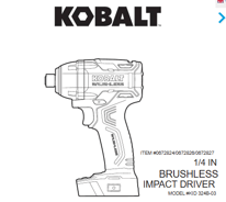 Kobalt 324B User Manual