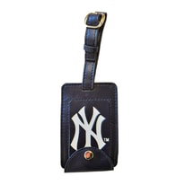 All About New York Yankees Black Ultra Suede Luggage Tag