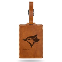 All About Toronto Blue Jays Brown Ultra Suede Luggage Tag