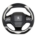 KKYSYELVA Steering Wheel Cover Carbon Fiber Leather 15 inch