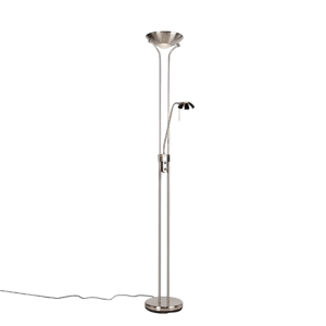 Lampandlight Steel Floor Lamp with Reading Lamp
