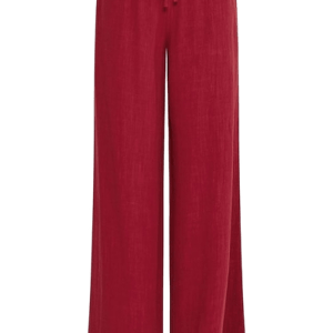 Long Tall Sally Tall Dark Red Wide Leg Linen Trousers