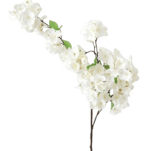 Afloral Faux Flowers Cherry Blossom Stem in Cream White - 44"