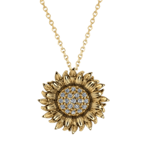 Allurez  Sunflower Diamond Pendant Necklace
