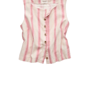 American Eagle Linen-Blend High-Neck Vest