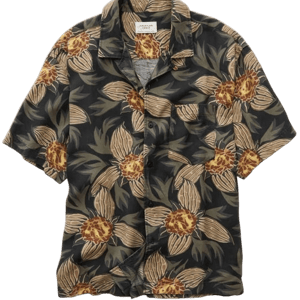American Eagle AE Relaxed Fit Camp Collar Button-Up Shirt