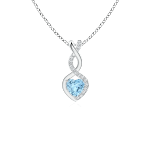 Angara Heart-Shaped Aquamarine Infinity Pendant