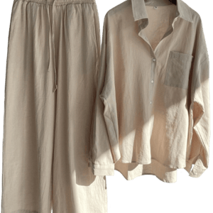 ANNIE CLOTH Casual Shawl Collar Two-Piece Set