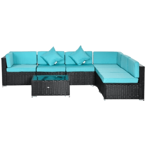 Aosom Outsunny 7 Piece Patio Furniture Set
