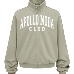 Apollo Moda Club Collegiate Oversized Full-Zip Sweatshirt