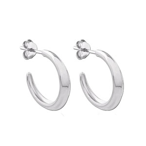 Astor & Orion Crescent Hoops Silver