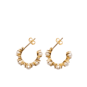 Celeste Pearl Drop Hoops