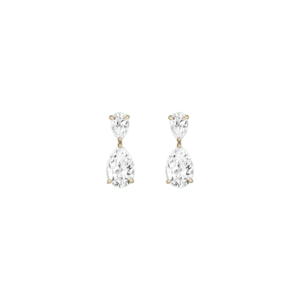 Aurate New York White Sapphire Pear Drop Earrings