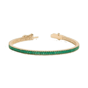 Aurate New York Green Emerald Baguette Tennis Bracelet