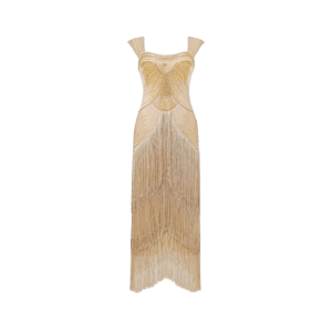 BABEYOND Graceful Gradient Bead Fringe Evening Gown