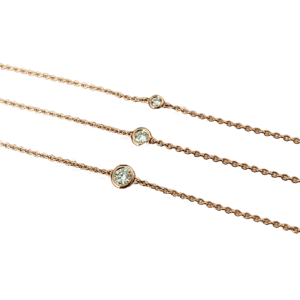 Baby Gold Diamond Solitaire Bezel Necklace
