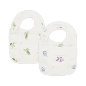Bamboo Little Fish & Turtle Bib Set