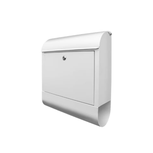 banjado Gro&szlig;er Stahl Briefkasten Wei&szlig;