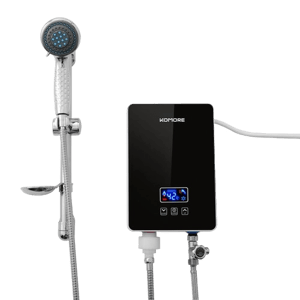 Bathroom Deco 6kW Electric Instant Hot Water Heater Tankless with Shower Kit Black