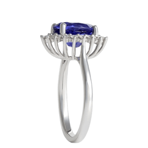 Ben Bridge Jeweler Oval Tanzanite and Diamond Halo Ring