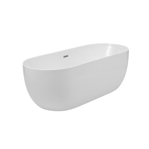 Big Bathroom Shop Milano Overton - White Modern Oval Double-Ended Freestanding Bath
