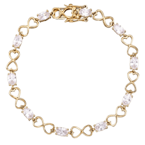 I Heart Jewels Simulated Diamond Double Hearts Tennis Bracelet