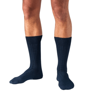 Boardroom Socks Navy Merino Wool Mid Calf Dress Socks