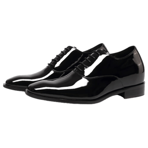 Chamaripa Black Glossy Elevator Tuxedo Shoes