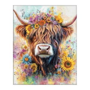 Cheerful Painting Highland Cattle