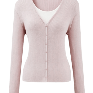 COMOBOCA Ribbed Knit Cardigan