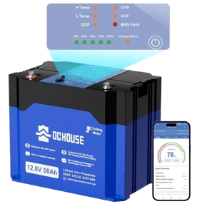 DC HOUSE Batterie au lithium LiFePO4 Bluetooth