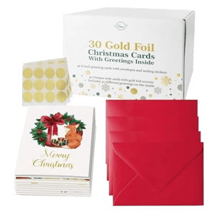Dessie Shop Dessie 30 Unique Gold Foil Christmas Cards