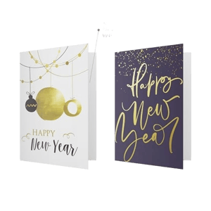 Dessie Shop 30 Unique Gold Foil Happy New Year Cards