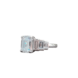 Diamond Veneer 4CT Emerald Center Cubic Zirconia Ring
