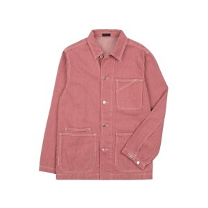 Drake's Red Stripe Cotton Fatigue Jacket