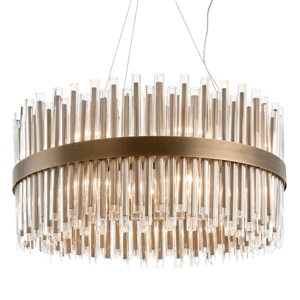 Dream Interiors Luxury Large Antique Brass Glass Chandelier