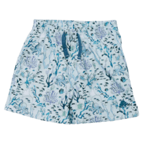 Timo and Violet Duck Swim Short - Blue Coral Reef