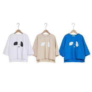 E-WEAR 微笑的汪印花五分袖上衣