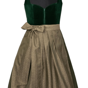 Edelnice Midi Dirndl Livia Samt Gr&uuml;n