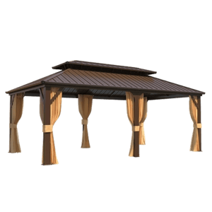 EROMMY 12X18 Hardtop Grill Gazebo with Metal Roof