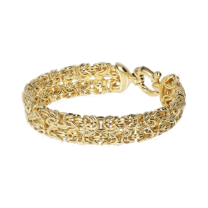Etrusca Gioielli Bracciale a Fascia Doppia Catena Bizantina
